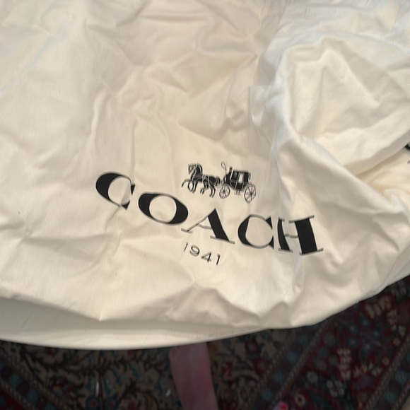 Gray leather Coach tote bag. - Picture 6 of 6